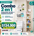 COMBO 2 EN 1🔥 Esquinero 4 niveles + Organizador de baño ✨