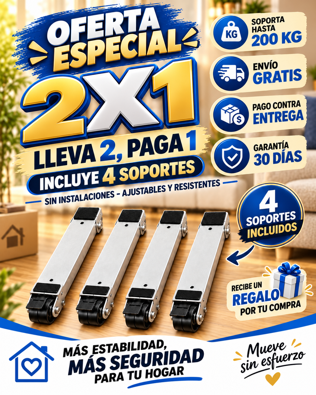 PROMO 2X1✨ Base Móvil MoveFlex™ para Electrodomésticos
