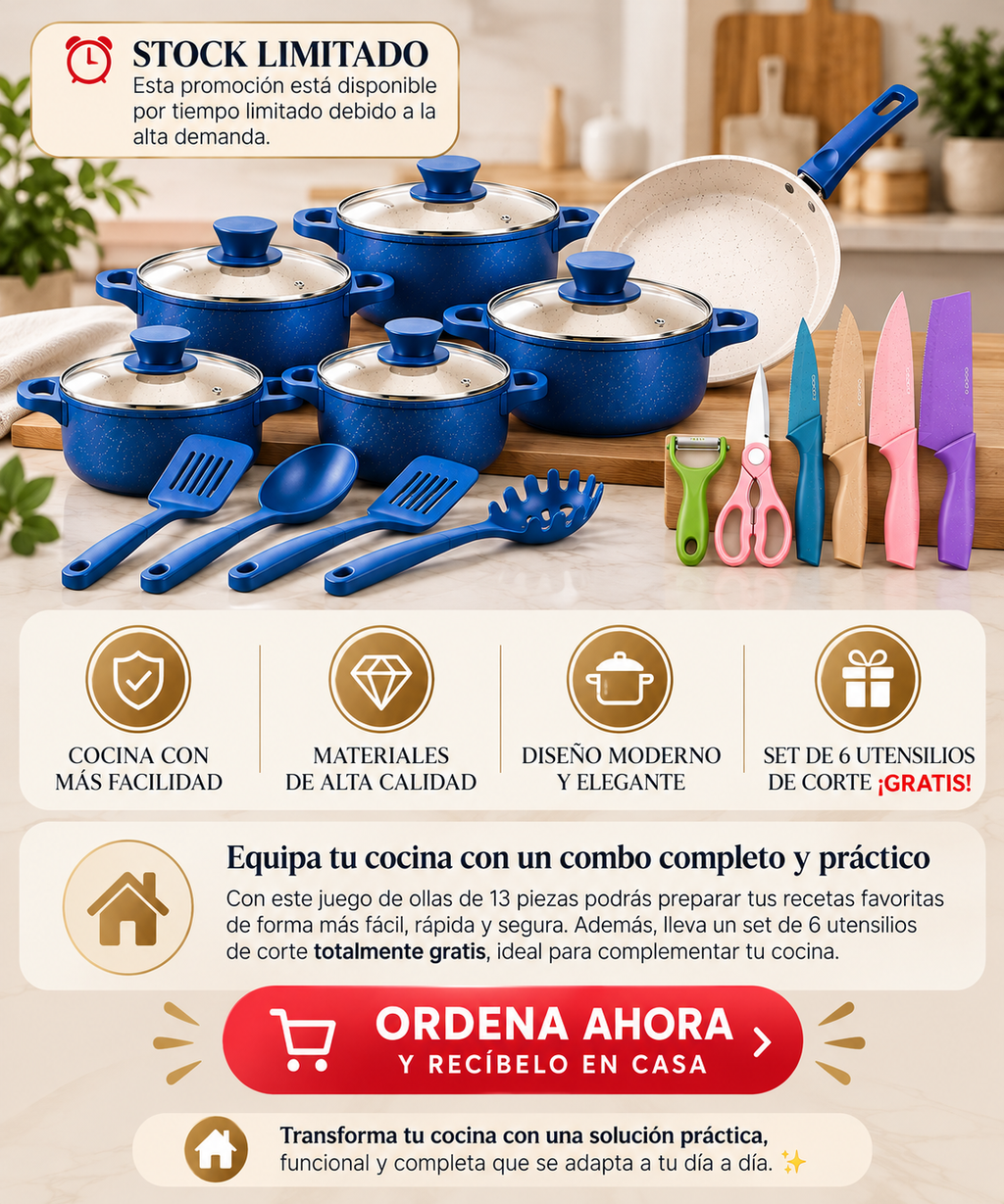 🍳Combo Ollas 13 Piezas + Cuchillos 🔥
